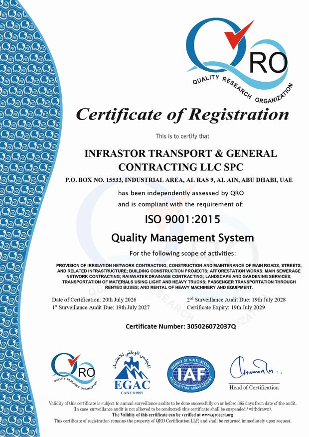 ISO 9001:2015 certificate of registration